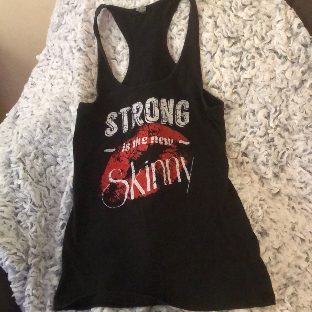 Black workout tank. The Fitness Tee co. Size L. Great condition